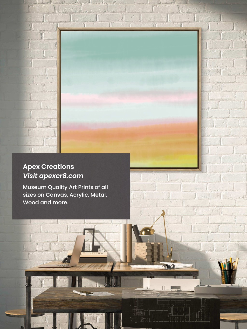 Watercolor Art Print Office