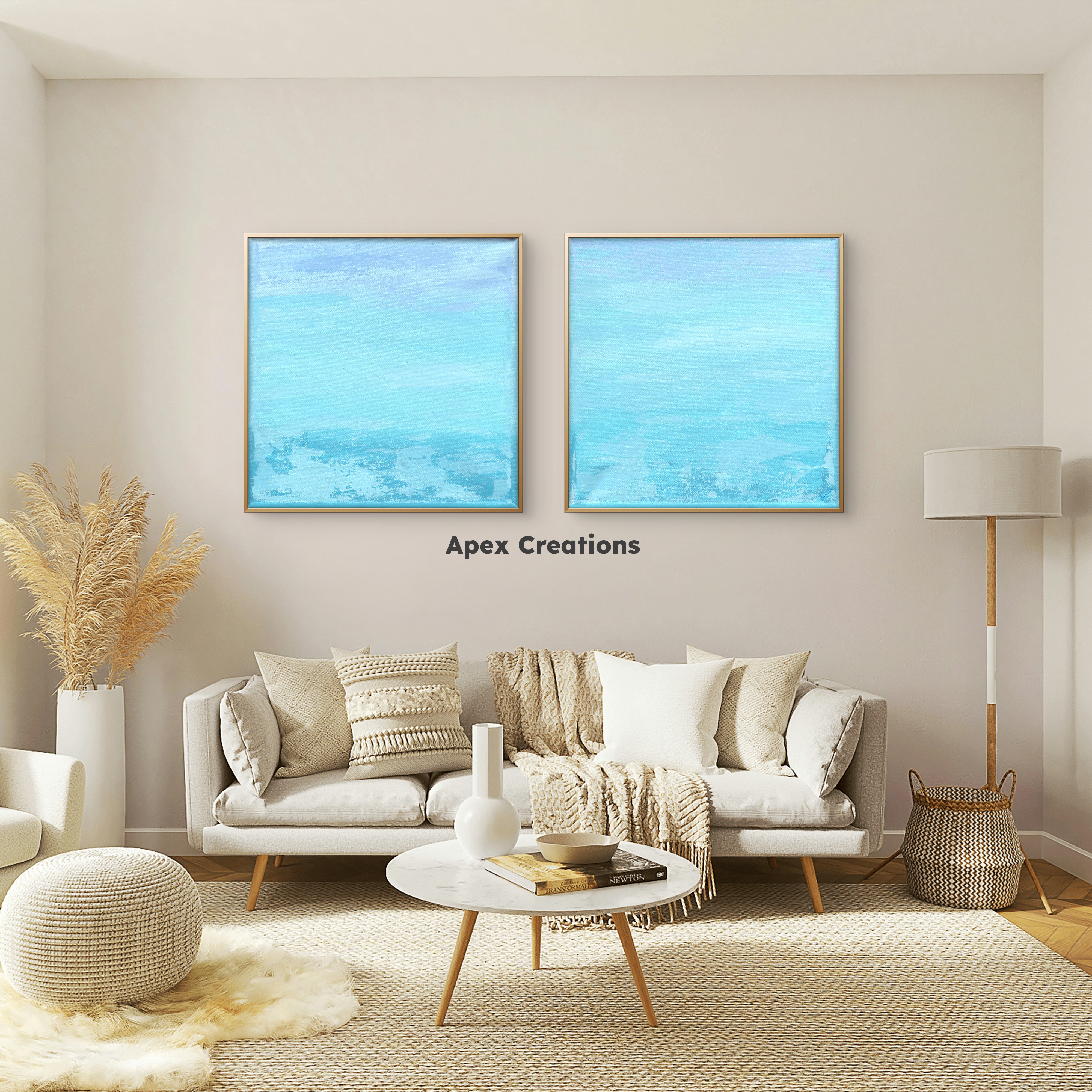 Luminous Lagoon, Abstract Art featuring cool blue waters, turquoise tint for infusing cool vibes in any space.
